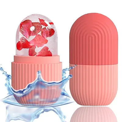 Mithilas Red Color  Ice Roller For Face, Neck and Body | For Puffy Eyes, Easy to Use and Carry | Unbreakable and Reusable | Glowing and Clear Skin (Random Color)