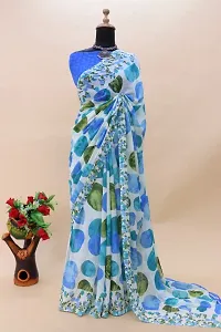 Womens Dailywear Printed Georgette Saree with Running Blouse-thumb2