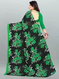 Womens Floral Printed Georgette Saree with Running Blouse-thumb2