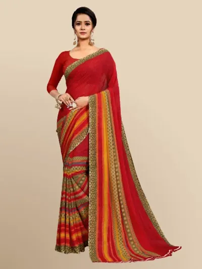 Georgette Printed Daily Wear Sarees with Blouse Piece