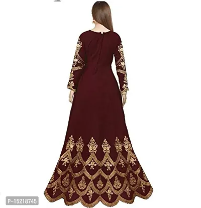 Designer Embroidered Semi-Stitch Gown For Women-thumb2