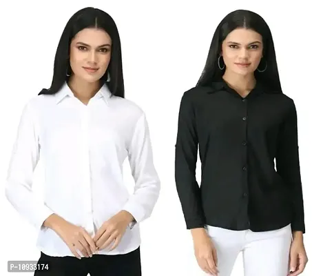 Elegant Rayon Solid Shirt For Women- Pack Of 2