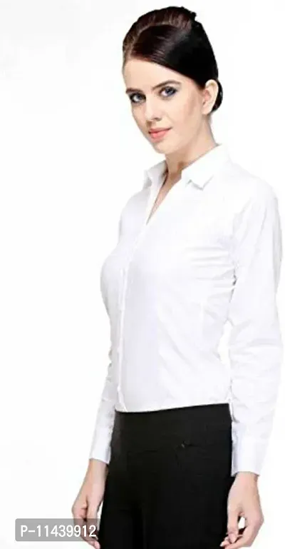 Stylish Fancy Roll- Up Sleeves Solid Rayon Regular Fit Shirt For Women-thumb4