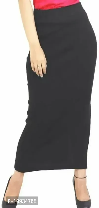 Stylish Black Lycra Solid Pencil Skirt For Women