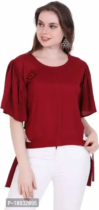 Elegant Rayon Self Design Top For Women