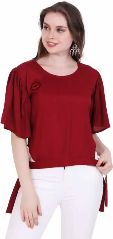 Elegant Rayon Self Design Top For Women