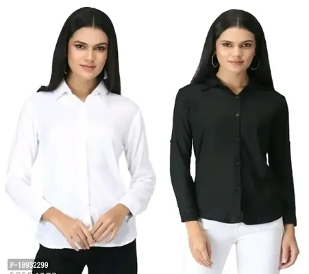 Elegant Rayon Self Design Shirt For Women-Pack Of 2