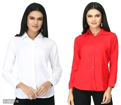 Elegant Rayon Solid Shirt For Women- Pack Of 2-thumb0