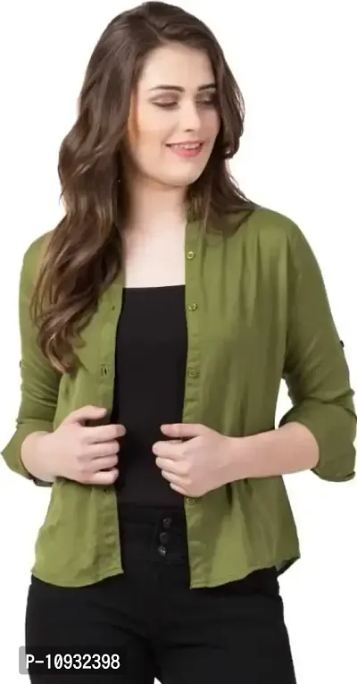 Elegant Rayon Solid Shirt For Women-thumb0