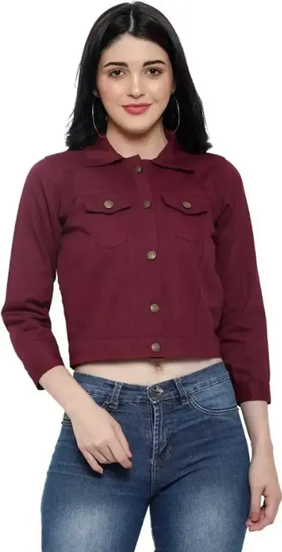 Stylish Red Cotton Jacket For Women