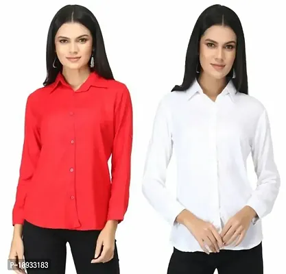 Elegant Rayon Solid Shirt For Women- Pack Of 2-thumb0