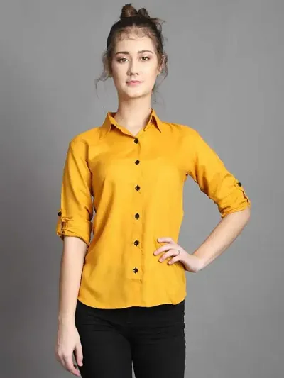 Elegant Rayon Solid Shirt For Women