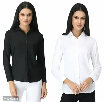 Elegant Rayon Self Design Shirt For Women-Pack Of 2