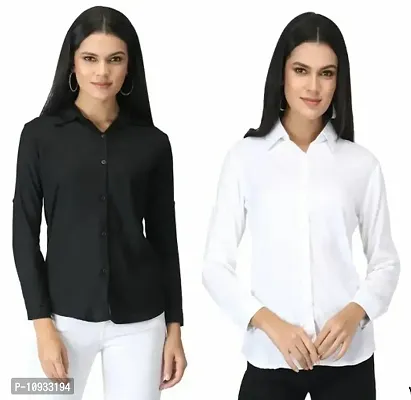 Elegant Rayon Solid Shirt For Women- Pack Of 2