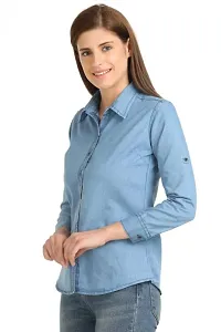 Designer And Stylish Women Combo of Denim Shirt and Rayon Top-thumb1