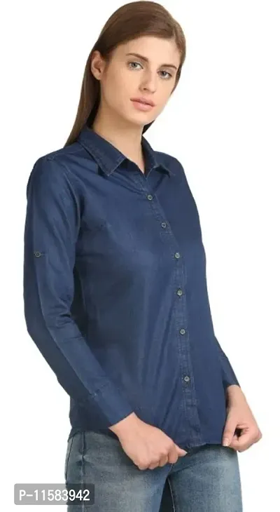 Designer And Stylish Women Combo of Denim Shirt and Rayon Top-thumb5