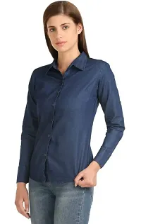 Designer And Stylish Women Combo of Denim Shirt and Rayon Top-thumb1