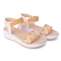 Saphire Women's Casual Flat Strap Sandals P-3 Series (Cream, numeric_5)-thumb1