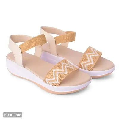 Saphire Women's Casual Flat Strap Sandals P-3 Series (Cream, numeric_5)-thumb2