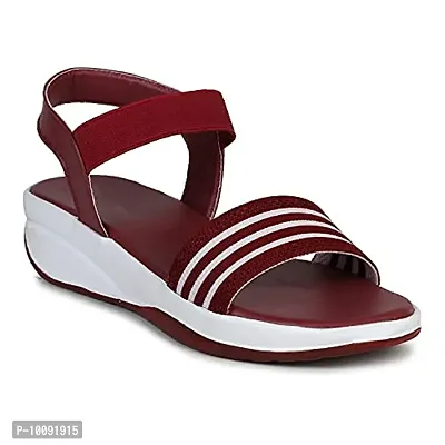Stylish P-3 fashion sandals for women and girls (Cherry, numeric_8)