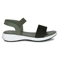 Saphire Flat Sandal,Slipper For Women's And Girl's (Olive, numeric_5)-thumb1