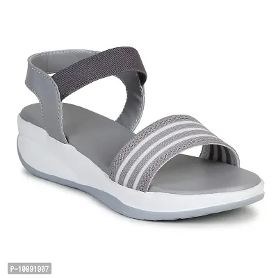 Stylish P-3 fashion sandals for women and girls (Grey, numeric_4)-thumb0