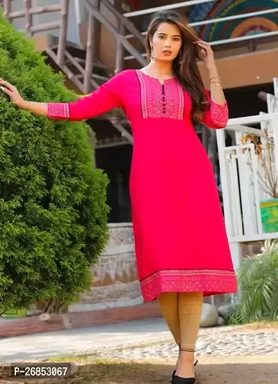 savitri collection stylish Kurta for women - Stitched pink color-thumb0