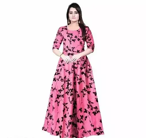 Stunning Rayon Stitched Gown For Women