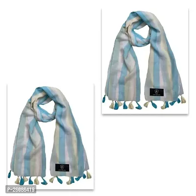 Elite Multicoloured Chiffon Scarf For Women Pack Of 2