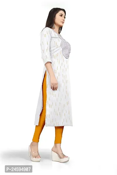 Trendy White Solid Chanderi Cotton Kurta For Women-thumb4