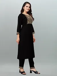 Trendy Black Applique Polyester Kurta Bottom Set For Women-thumb2