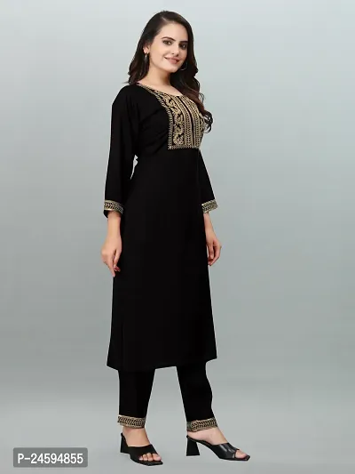 Trendy Black Applique Polyester Kurta Bottom Set For Women-thumb3