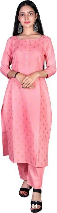 Trendy Pink Printed Cotton Blend Kurta Bottom Set For Women