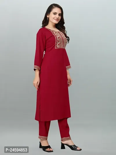 Trendy Red Applique Polyester Kurta Bottom Set For Women-thumb4