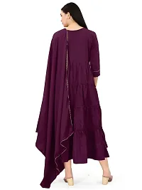 Trendy Purple Solid Polyester Kurta Bottom Set For Women-thumb1