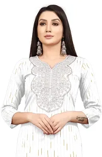 Trendy White Solid Chanderi Cotton Kurta For Women-thumb4