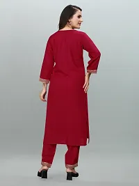 Trendy Red Applique Polyester Kurta Bottom Set For Women-thumb1
