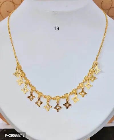 Stylish Golden Alloy Antiqique Necklace Chains For Women