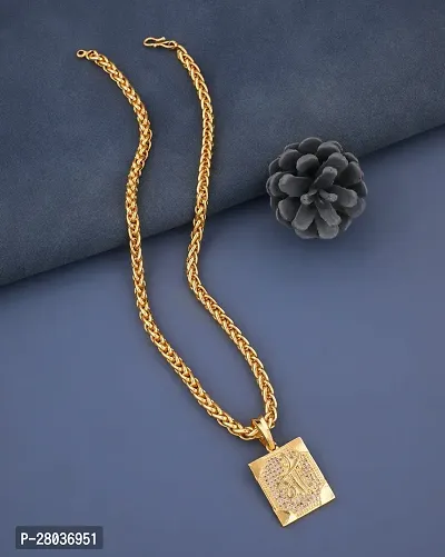Stylish Golden Alloy American Diamond Pendant Set For Women-thumb0