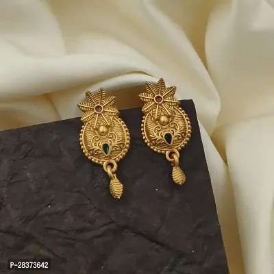 Designer Golden Alloy Earrings For Women