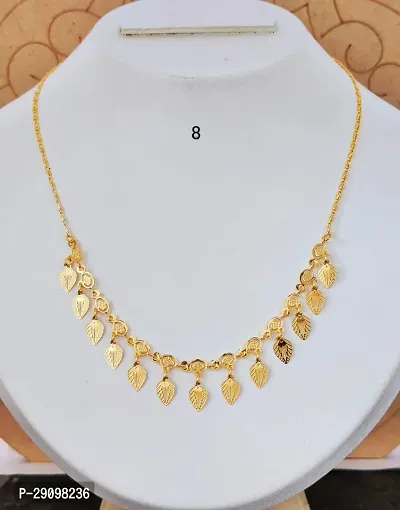 Stylish Golden Alloy Antiqique Necklace Chains For Women-thumb0