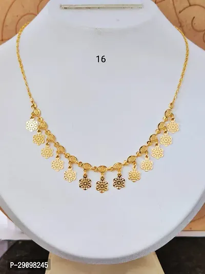 Stylish Golden Alloy Antiqique Necklace Chains For Women-thumb0