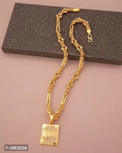 Stylish Golden Alloy American Diamond Pendant Set For Women-thumb0