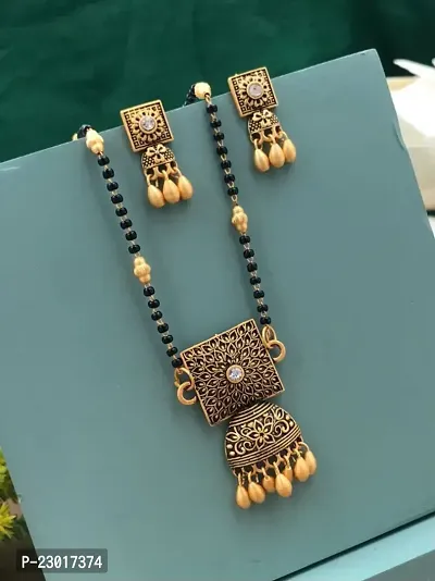 Khodalkrupa Jewellary New Stylish Fancy Designer Mangalsutra Dokiya With Earings