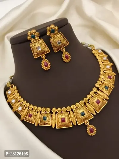 Khodalkrupa Jewellary New Stylish Fancy Designer Necklace With Designer Earings