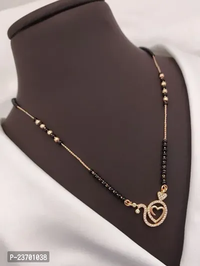 Khodalkrupa Jewellary New Stylish Designer Rose Gold Mangalsutra Dokiya-thumb0