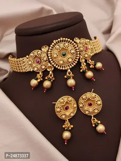 Khodalkrupa Jewellary New Stylish Fancy Designer Necklace With Designer Earings