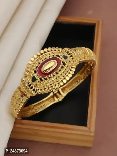 Khodalkrupa Jewellary New Stylish Designer Gold Plated Brecelet Kada For Women