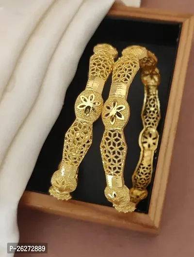 Khodalkrupa Jewellery New Designer Gold Plated Heavy Bengles