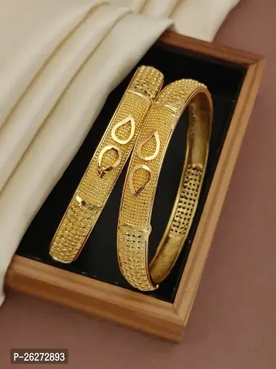 Elegant Jewellery New Designer Gold Plated Heavy Bangles-thumb0